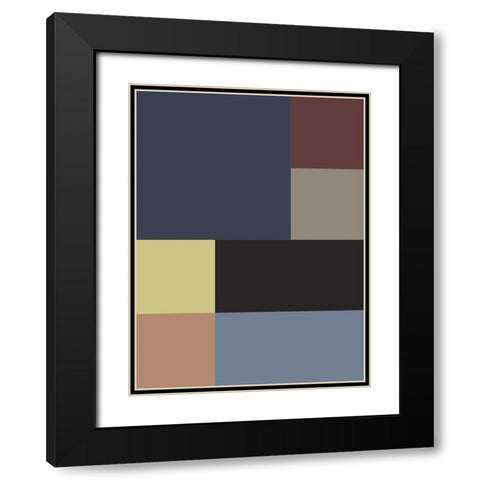 Soft Blocks VIII Black Modern Wood Framed Art Print with Double Matting by Grayscale