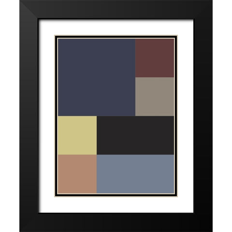 Soft Blocks VIII Black Modern Wood Framed Art Print with Double Matting by Grayscale
