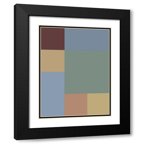 Soft Blocks IX Black Modern Wood Framed Art Print with Double Matting by Grayscale