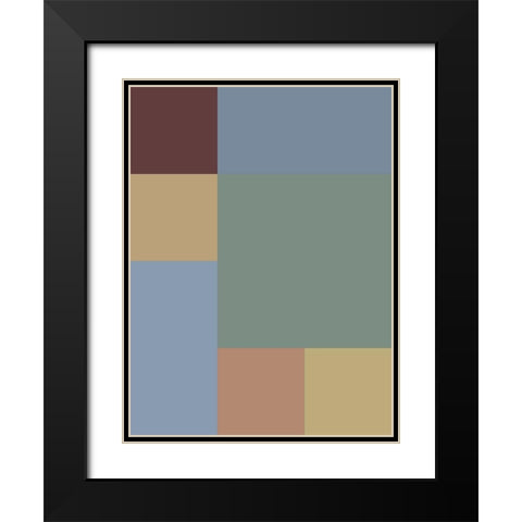 Soft Blocks IX Black Modern Wood Framed Art Print with Double Matting by Grayscale