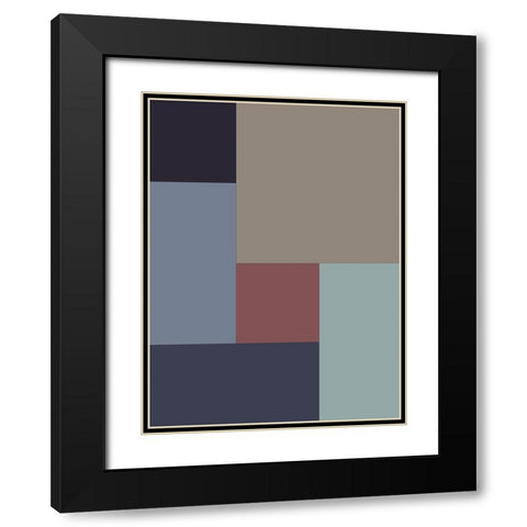 Soft Blocks XI Black Modern Wood Framed Art Print with Double Matting by Grayscale