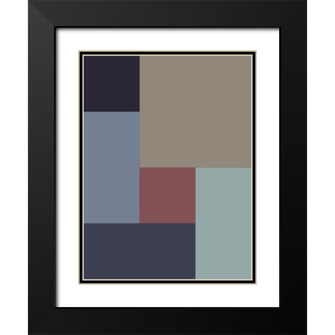 Soft Blocks XI Black Modern Wood Framed Art Print with Double Matting by Grayscale