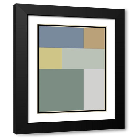 Soft Blocks XII Black Modern Wood Framed Art Print with Double Matting by Grayscale