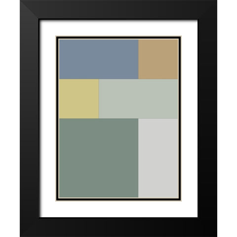 Soft Blocks XII Black Modern Wood Framed Art Print with Double Matting by Grayscale
