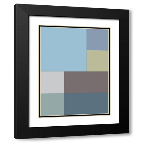 Soft Blocks XIII Black Modern Wood Framed Art Print with Double Matting by Grayscale