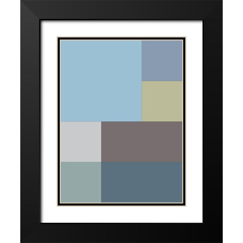 Soft Blocks XIII Black Modern Wood Framed Art Print with Double Matting by Grayscale