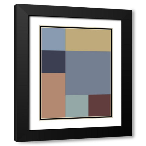Soft Blocks XIV Black Modern Wood Framed Art Print with Double Matting by Grayscale