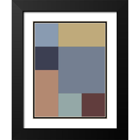 Soft Blocks XIV Black Modern Wood Framed Art Print with Double Matting by Grayscale