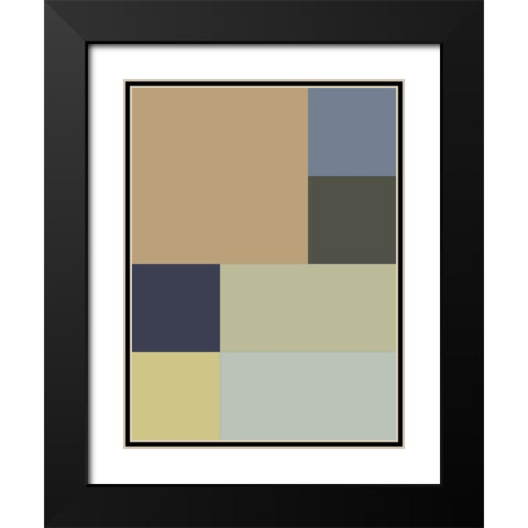 Soft Blocks XVIII Black Modern Wood Framed Art Print with Double Matting by Grayscale