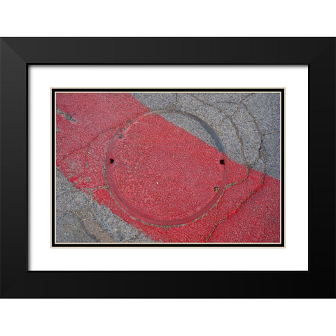 Circle Stripe I Black Modern Wood Framed Art Print with Double Matting by Grayscale
