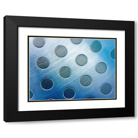 Steel Dots II Black Modern Wood Framed Art Print with Double Matting by Grayscale
