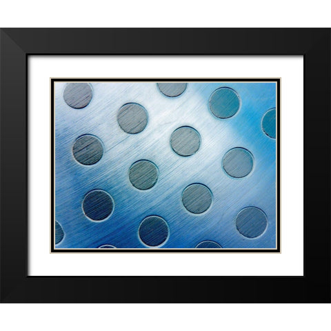 Steel Dots II Black Modern Wood Framed Art Print with Double Matting by Grayscale