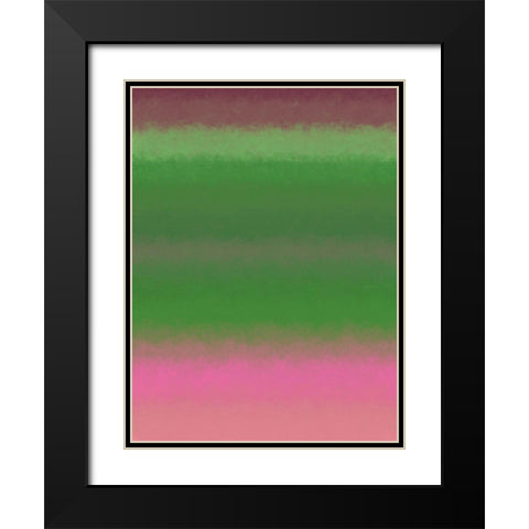 Green Texture Stripes I Black Modern Wood Framed Art Print with Double Matting by Grayscale
