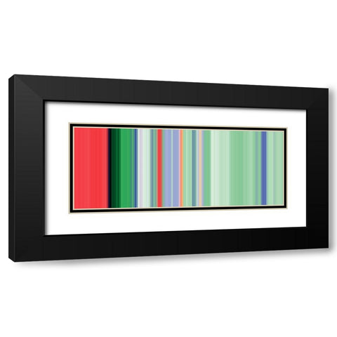 Green Pinstripes V Black Modern Wood Framed Art Print with Double Matting by Grayscale