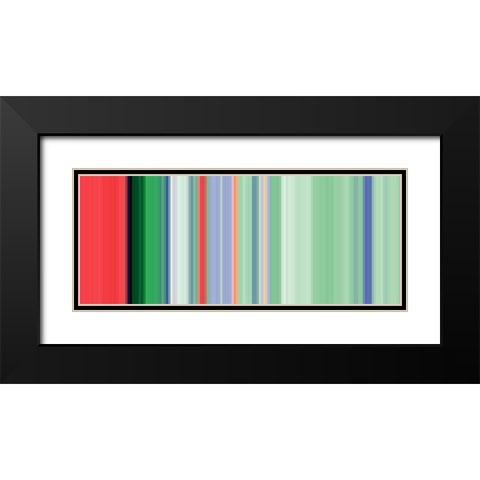 Green Pinstripes V Black Modern Wood Framed Art Print with Double Matting by Grayscale