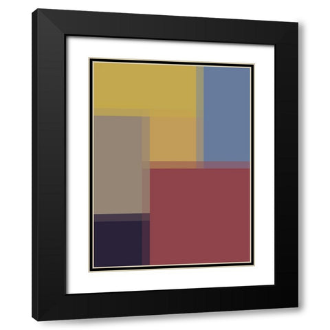 Pixel Blocks II Black Modern Wood Framed Art Print with Double Matting by Grayscale