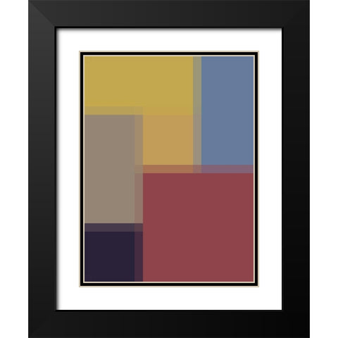 Pixel Blocks II Black Modern Wood Framed Art Print with Double Matting by Grayscale