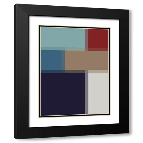 Pixel Blocks IV Black Modern Wood Framed Art Print with Double Matting by Grayscale