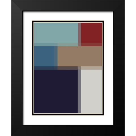 Pixel Blocks IV Black Modern Wood Framed Art Print with Double Matting by Grayscale