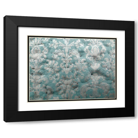 Painted Stencil I Black Modern Wood Framed Art Print with Double Matting by Grayscale