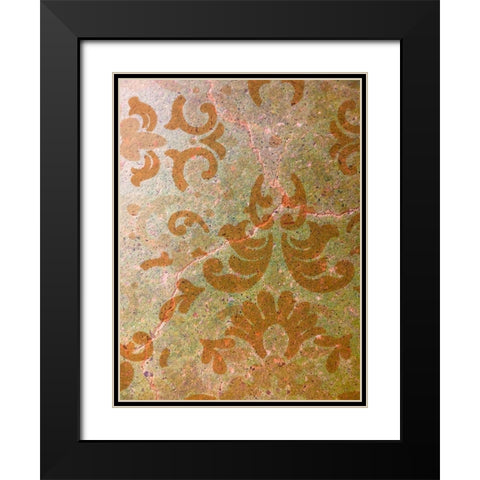 Painted Stencil III Black Modern Wood Framed Art Print with Double Matting by Grayscale