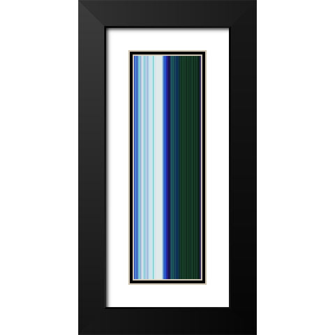 Stripe Totem V Black Modern Wood Framed Art Print with Double Matting by Grayscale