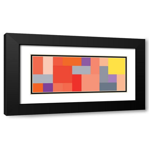 Bright Blocks Wide IV Black Modern Wood Framed Art Print with Double Matting by Grayscale