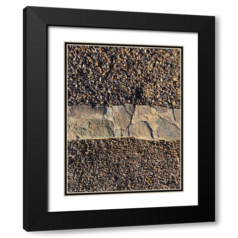 Rock Stripe I Black Modern Wood Framed Art Print with Double Matting by Grayscale