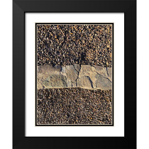 Rock Stripe I Black Modern Wood Framed Art Print with Double Matting by Grayscale