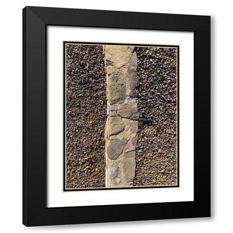 Rock Stripe II Black Modern Wood Framed Art Print with Double Matting by Grayscale