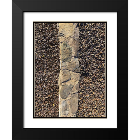 Rock Stripe II Black Modern Wood Framed Art Print with Double Matting by Grayscale
