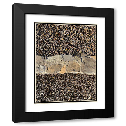 Rock Stripe III Black Modern Wood Framed Art Print with Double Matting by Grayscale