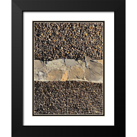Rock Stripe III Black Modern Wood Framed Art Print with Double Matting by Grayscale