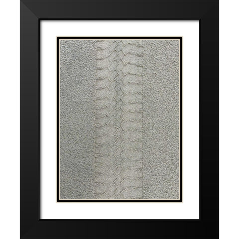 Sand Stripe I Black Modern Wood Framed Art Print with Double Matting by Grayscale