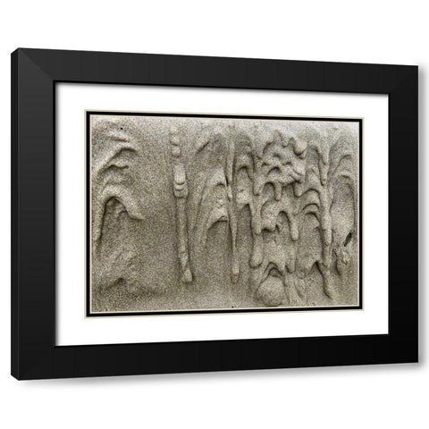 Wet Sand X Black Modern Wood Framed Art Print with Double Matting by Grayscale