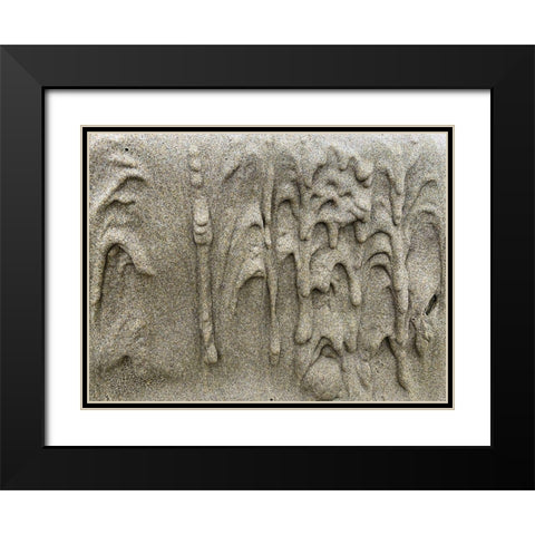 Wet Sand X Black Modern Wood Framed Art Print with Double Matting by Grayscale