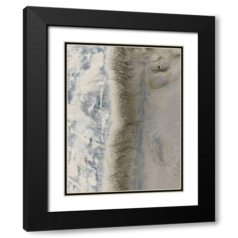 Sand Stripe II Black Modern Wood Framed Art Print with Double Matting by Grayscale