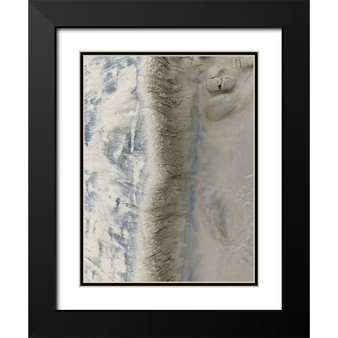 Sand Stripe II Black Modern Wood Framed Art Print with Double Matting by Grayscale