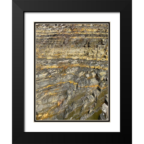Rock Stripe IV Black Modern Wood Framed Art Print with Double Matting by Grayscale
