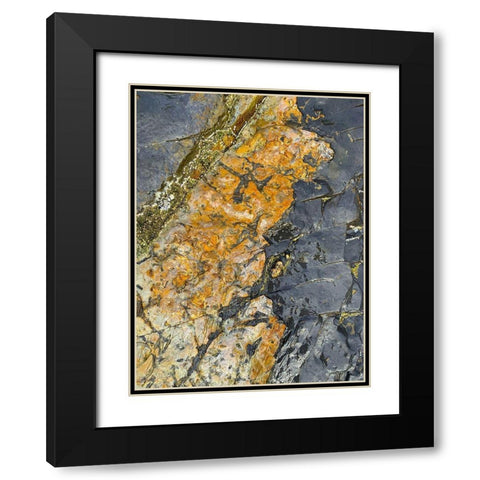 Rock Stripe V Black Modern Wood Framed Art Print with Double Matting by Grayscale
