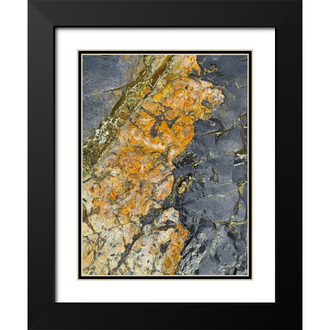 Rock Stripe V Black Modern Wood Framed Art Print with Double Matting by Grayscale