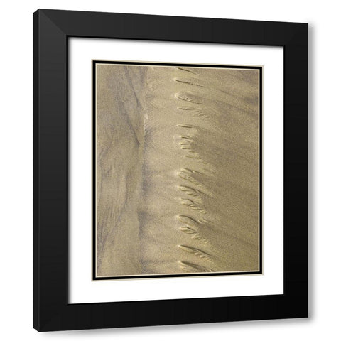 Sand Stripe V Black Modern Wood Framed Art Print with Double Matting by Grayscale