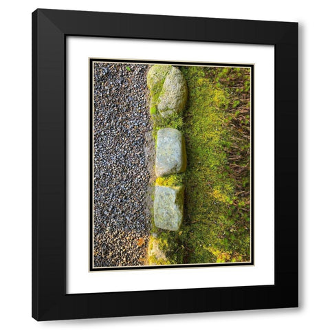 Rock Stripe VI Black Modern Wood Framed Art Print with Double Matting by Grayscale
