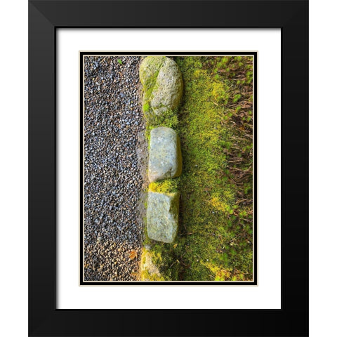 Rock Stripe VI Black Modern Wood Framed Art Print with Double Matting by Grayscale