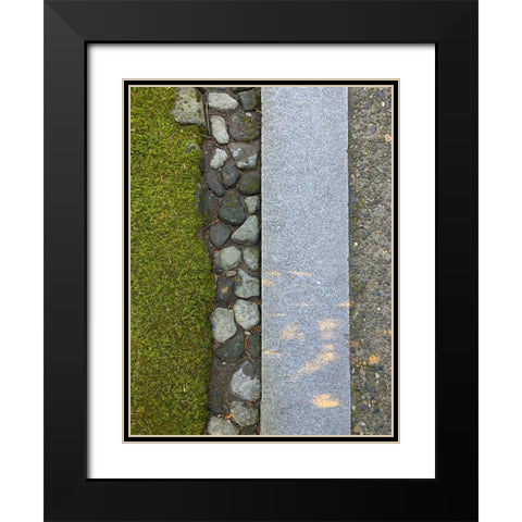 Stone Stripe IV Black Modern Wood Framed Art Print with Double Matting by Grayscale