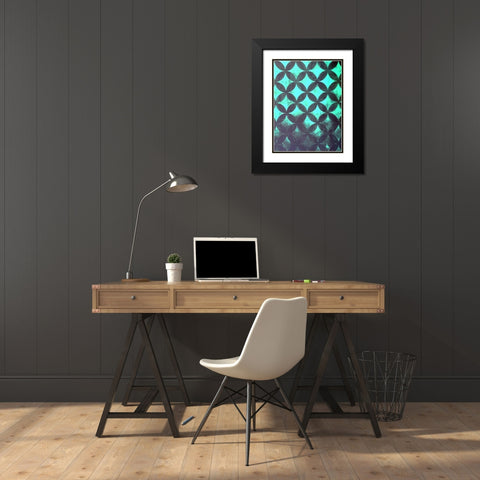 Diamonds V Black Modern Wood Framed Art Print with Double Matting by Grayscale