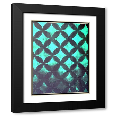 Diamonds V Black Modern Wood Framed Art Print with Double Matting by Grayscale