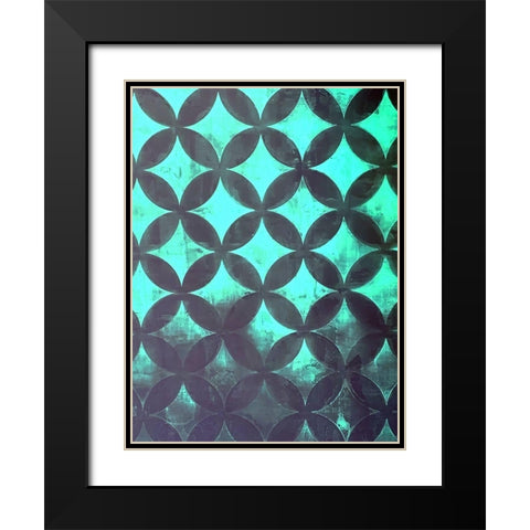 Diamonds V Black Modern Wood Framed Art Print with Double Matting by Grayscale