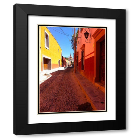 Old Street I Black Modern Wood Framed Art Print with Double Matting by Grayscale