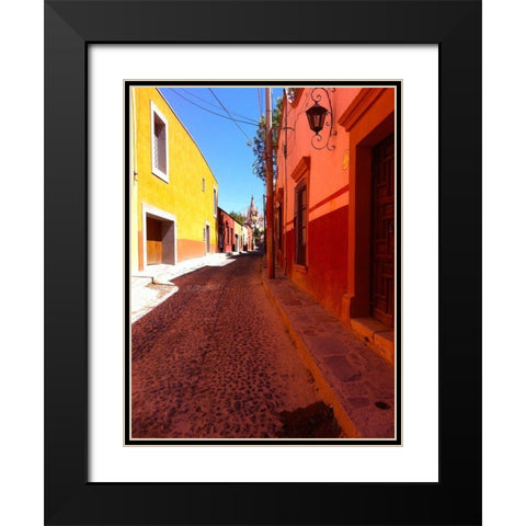 Old Street I Black Modern Wood Framed Art Print with Double Matting by Grayscale